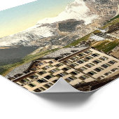 Saas Fee, hotels, Valais, Alpen, Zwitserland Poster (Hoek)