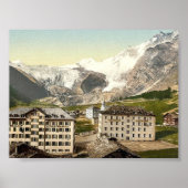 Saas Fee, hotels, Valais, Alpen, Zwitserland Poster (Voorkant)