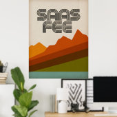 Saas Fee Retro Skioord Poster – Vintage Berg (Thuiskantoor)