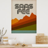 Saas Fee Retro Skioord Poster – Vintage Berg (Keuken)