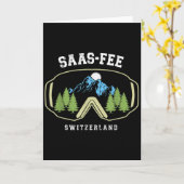 Saas-fee Ski Goggles Resort Swiss Alps Skiing Swit Kaart (Gele Bloem)