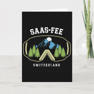 Saas-fee Skibril Resort Zwitserse Alpen Skien Zwit Kaart