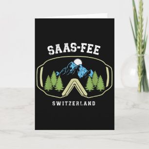 Saas-fee Skibril Ski Resort Zwitserse Alpen Skien Kaart