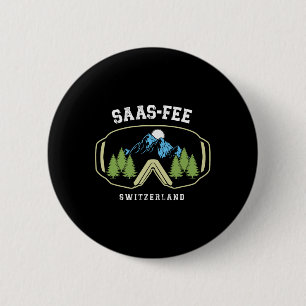 Saas-fee Skibril Ski Resort Zwitserse Alpen Skispo Ronde Button 5,7 Cm