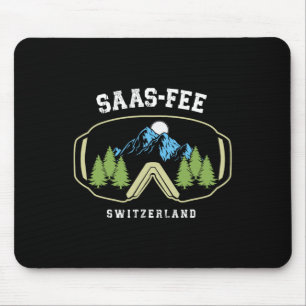 Saas-fee Skibril Skioord Zwitserse Alpen Skiën Zwi Muismat