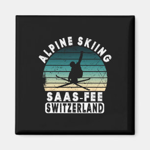 Saas-fee Skigebied Zwitserse Alpen Alpineskiën Zwi Magneet