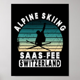Saas-fee Skigebied Zwitserse Alpen Alpineskiën Zwi Poster