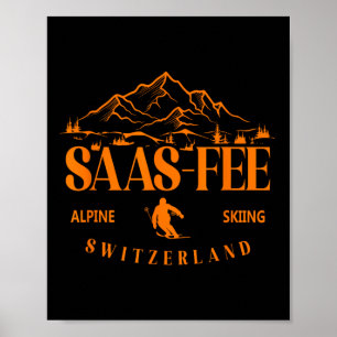 Saas-fee Skigebied Zwitserse Alpen Alpineskiën Zwi Poster