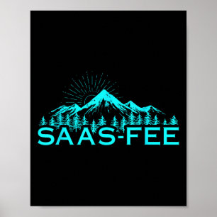 Saas-fee Skigebied Zwitserse Alpen Skiën Zwitserla Poster