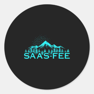Saas-fee Skigebied Zwitserse Alpen Skisport Zwitse Ronde Sticker