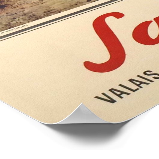 Saas Fee, Valais, Zwitserland, Ski Poster (Hoek)