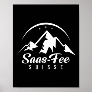 Saas-fee Zwitserland Ski Resort Skiën Snowboarden Poster