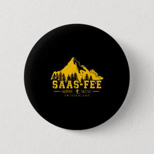 Saas-fee Zwitserland Skigebied Alpenskiën Zwitsers Ronde Button 5,7 Cm
