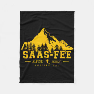 Saas-fee Zwitserland Skigebied Alpineskiën Zwitser Fleece Deken