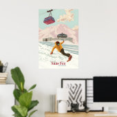 Saas Fee Zwitserland Snowboarden Reisposter Poster (Thuiskantoor)