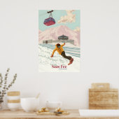 Saas Fee Zwitserland Snowboarden Reisposter Poster (Keuken)