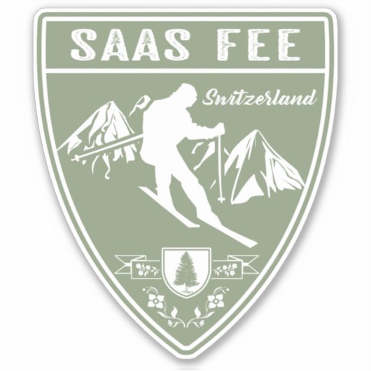 Saas Fee Zwitserland Sticker (Voorkant)