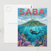 Saba Caribisch Nederland Briefkaart (Voorkant / Achterkant)