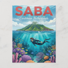 Saba Caribisch Nederland Briefkaart
