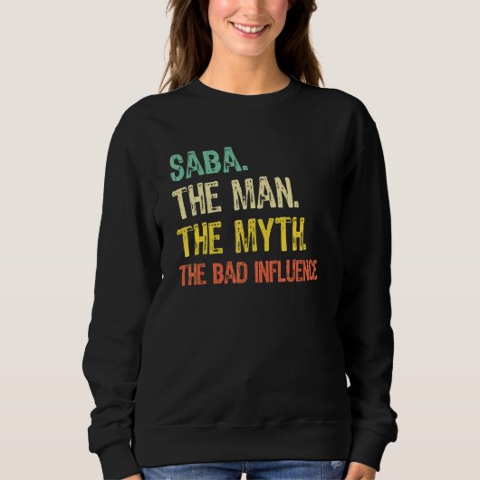 Saba De Man De Mythe De Slechte Invloed Retro Trui (Voorkant)