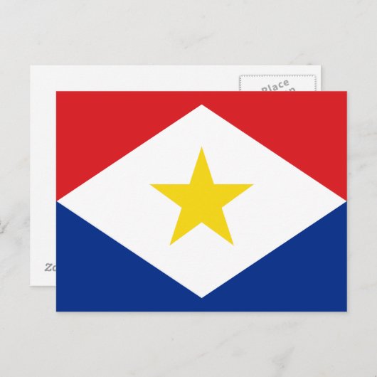Saba Flag Briefkaart (Voorkant / Achterkant)
