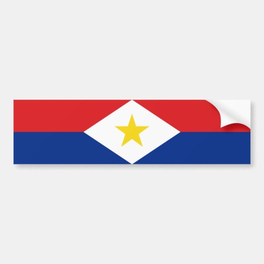 Saba Flag Bumpersticker (Voorkant)