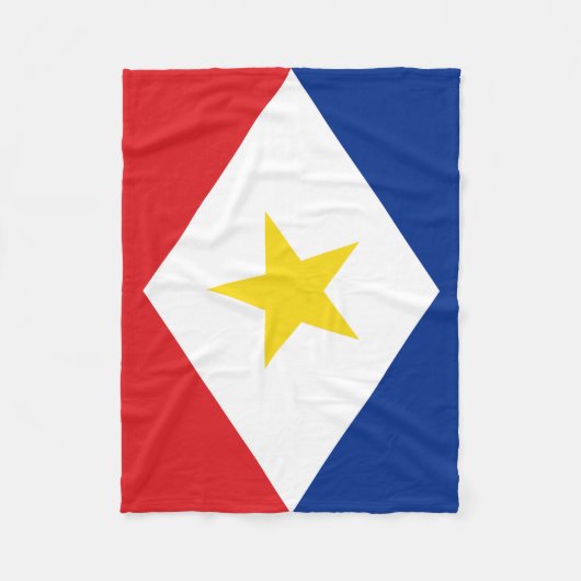 Saba Flag Fleece Deken (Voorkant)