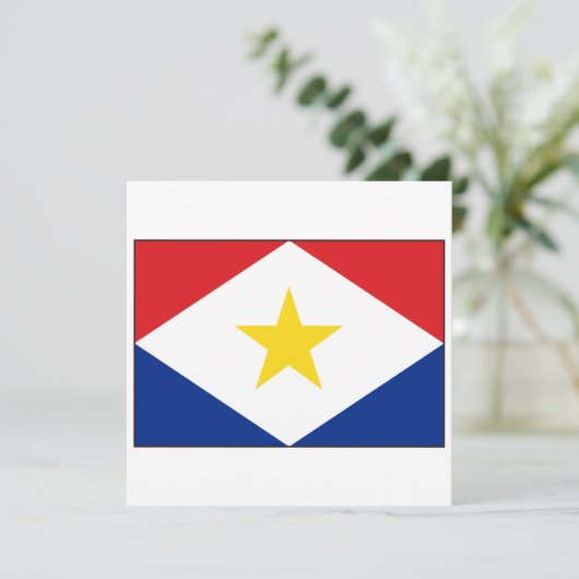 Saba Flag Kaart (Staand voorkant)