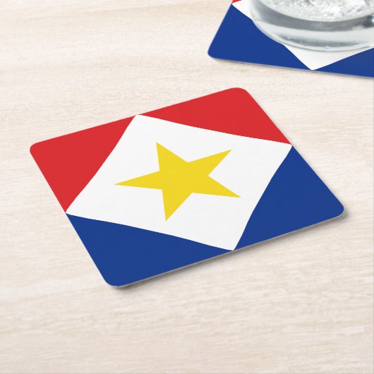 Saba Flag Kartonnen Onderzetters (Schuin)