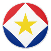 Saba Flag Keramische Knop (Voorkant)