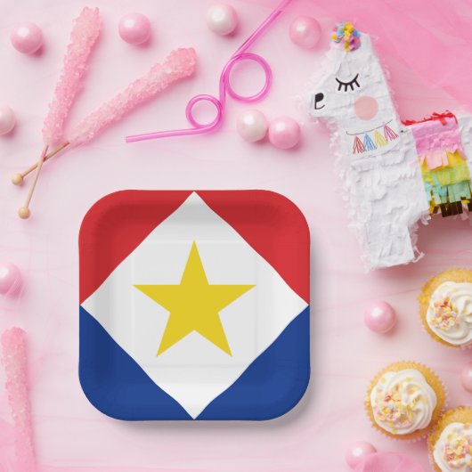 Saba Flag Papieren Bordje (Feest)