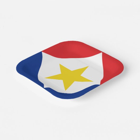 Saba Flag Papieren Bordje (Gebogen)