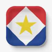 Saba Flag Papieren Bordje (Voorkant)