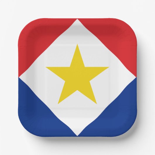 Saba Flag Papieren Bordje (Voorkant)
