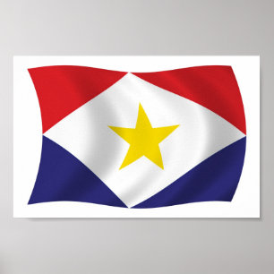 Saba Flag Poster Print