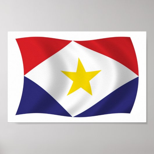 Saba Flag Poster Print (Voorkant)
