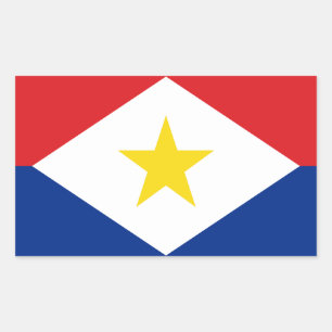 Saba Flag Rechthoekige Sticker