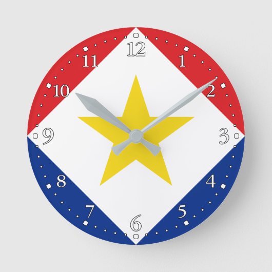 Saba Flag Ronde Klok (Voorkant)