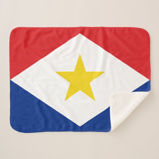 Saba Flag Sherpa Deken (Voorkant (horizontaal))