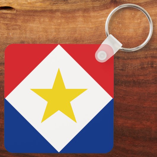 Saba Flag Sleutelhanger (Achterkant)