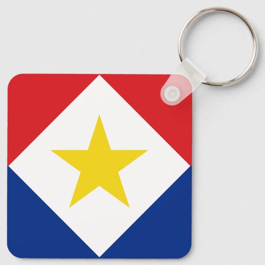 Saba Flag Sleutelhanger (Achterkant)