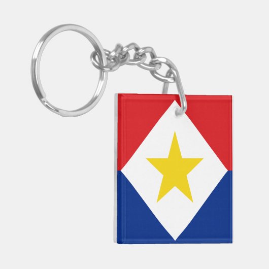 Saba Flag Sleutelhanger (Voorkant Links)