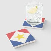 Saba Flag Stenen Onderzetter (Zijkant)
