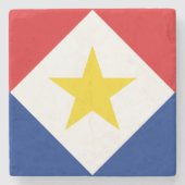 Saba Flag Stenen Onderzetter (Voorkant)
