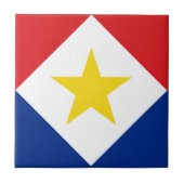 Saba Flag Tegeltje (Voorkant)