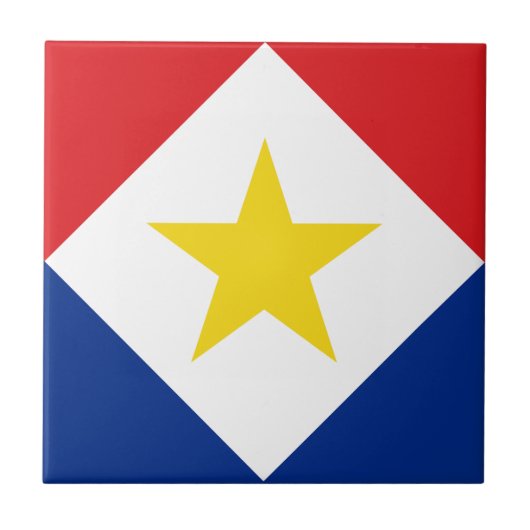 Saba Flag Tegeltje (Voorkant)