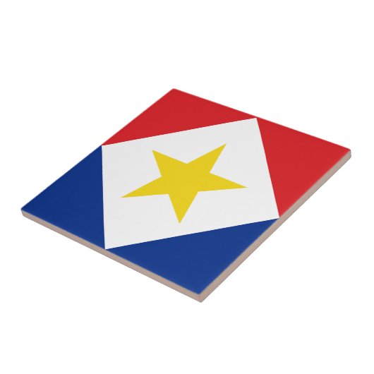 Saba Flag Tegeltje (Zijkant)