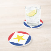 Saba Flag Zandsteen Onderzetter (Zijkant)