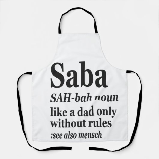 Saba Hebreeuws Opa Definitie Joodse Chanoeka Gif Schort (Voorkant)