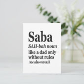 Saba Hebreeuwse Opa Definitie Joods Hanukkah Gif Briefkaart (Staand voorkant)